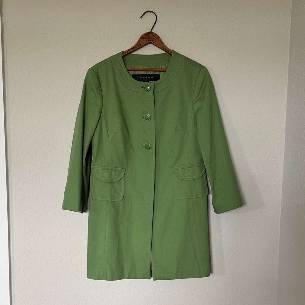 Apostrophe Green Trench Coat